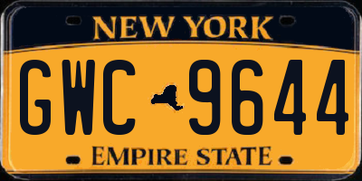 NY license plate GWC9644