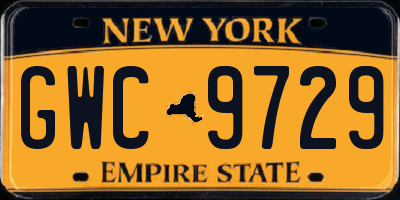 NY license plate GWC9729