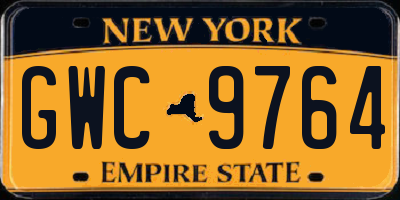 NY license plate GWC9764