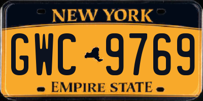 NY license plate GWC9769