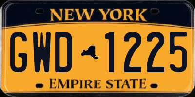 NY license plate GWD1225