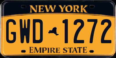 NY license plate GWD1272
