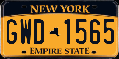 NY license plate GWD1565