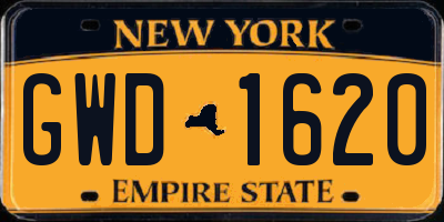NY license plate GWD1620