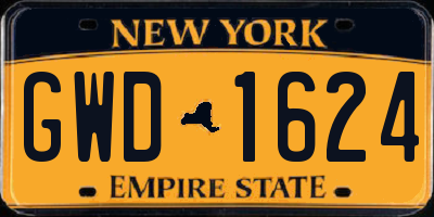 NY license plate GWD1624