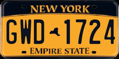 NY license plate GWD1724