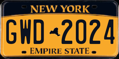 NY license plate GWD2024