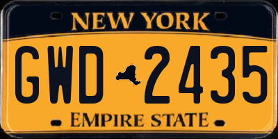 NY license plate GWD2435