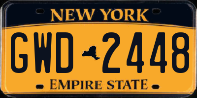 NY license plate GWD2448