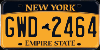 NY license plate GWD2464