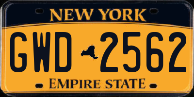 NY license plate GWD2562