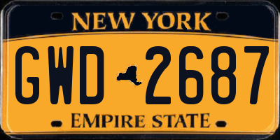 NY license plate GWD2687