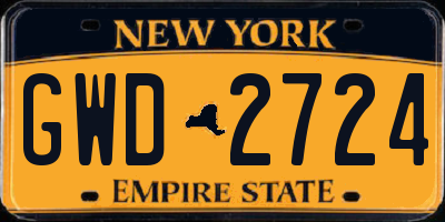 NY license plate GWD2724