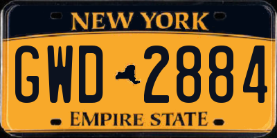 NY license plate GWD2884