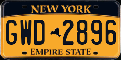 NY license plate GWD2896