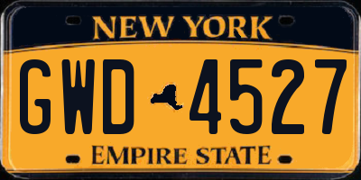 NY license plate GWD4527