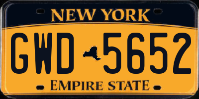 NY license plate GWD5652
