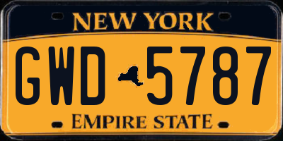 NY license plate GWD5787