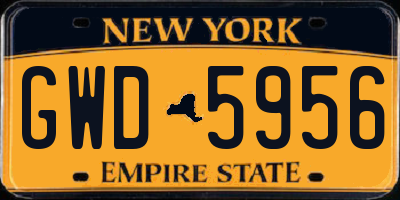 NY license plate GWD5956