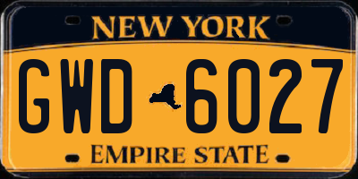 NY license plate GWD6027
