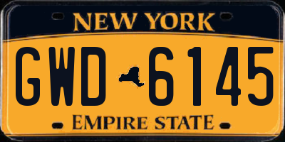 NY license plate GWD6145