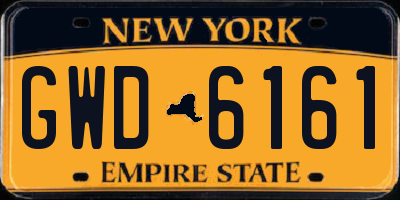 NY license plate GWD6161
