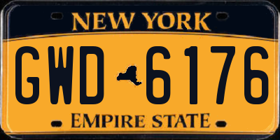 NY license plate GWD6176