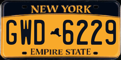 NY license plate GWD6229