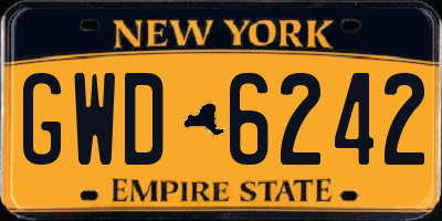 NY license plate GWD6242
