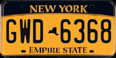 NY license plate GWD6368