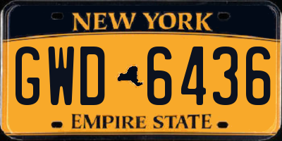 NY license plate GWD6436