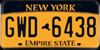 NY license plate GWD6438