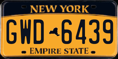 NY license plate GWD6439