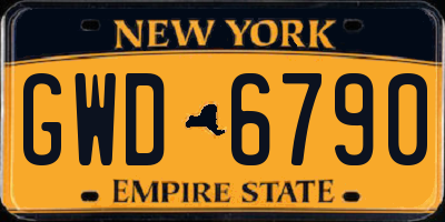 NY license plate GWD6790