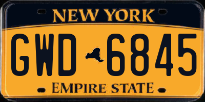 NY license plate GWD6845