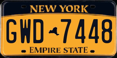 NY license plate GWD7448