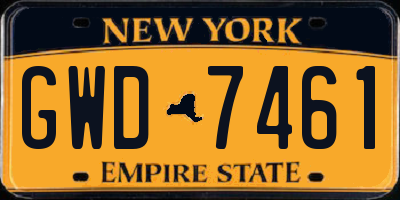 NY license plate GWD7461