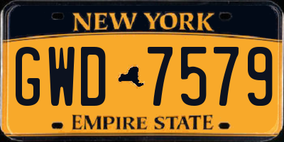 NY license plate GWD7579