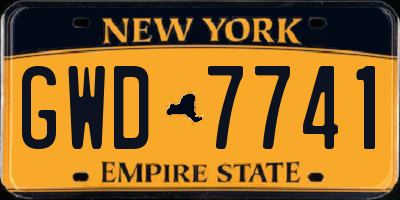 NY license plate GWD7741