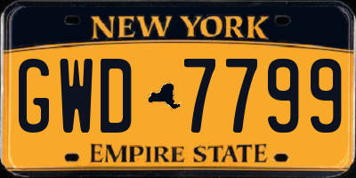 NY license plate GWD7799
