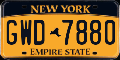NY license plate GWD7880