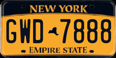 NY license plate GWD7888