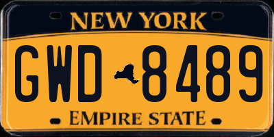 NY license plate GWD8489