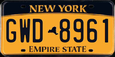 NY license plate GWD8961