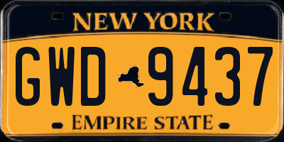 NY license plate GWD9437