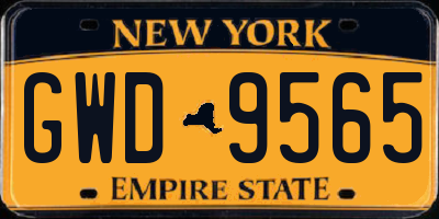 NY license plate GWD9565