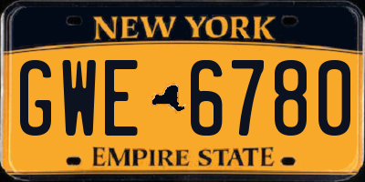 NY license plate GWE6780