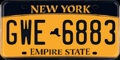NY license plate GWE6883