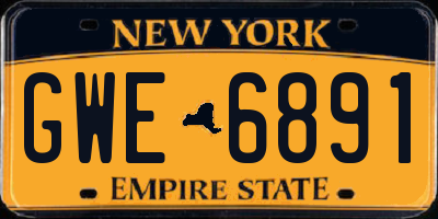 NY license plate GWE6891
