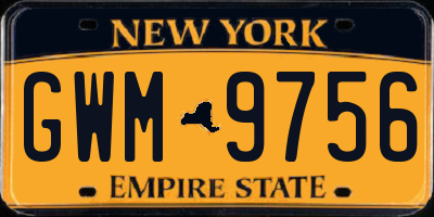 NY license plate GWM9756